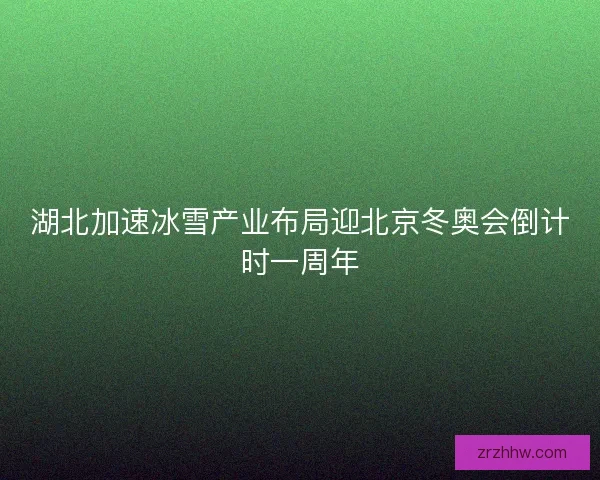 湖北加速冰雪产业布局迎北京冬奥会倒计时一周年